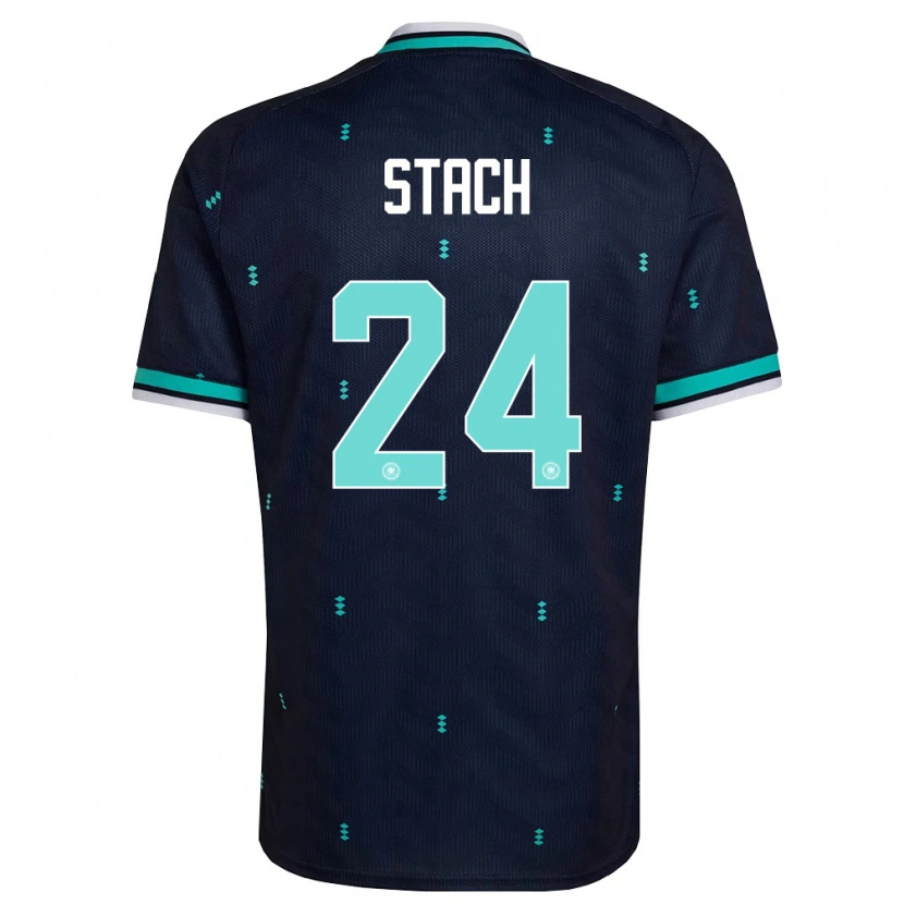 Danxen Niño Camiseta Alemania Anton Stach #24 Marino Azul Cielo Blanco 2ª Equipación 26-28 La Camisa México