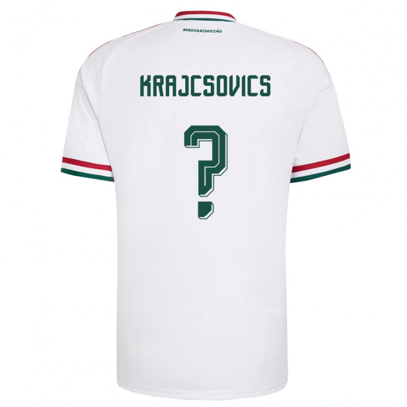 Danxen Niño Camiseta Hungría Ábel Krajcsovics #0 Blanco Rojo Verde 2ª Equipación 26-28 La Camisa México