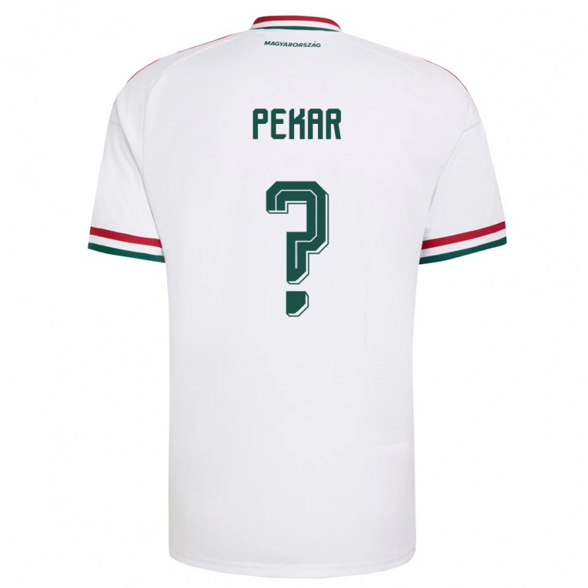 Danxen Niño Camiseta Hungría István Pekár #0 Blanco Rojo Verde 2ª Equipación 26-28 La Camisa México