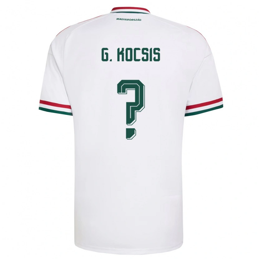 Danxen Niño Camiseta Hungría Gergely Kocsis #0 Blanco Rojo Verde 2ª Equipación 26-28 La Camisa México