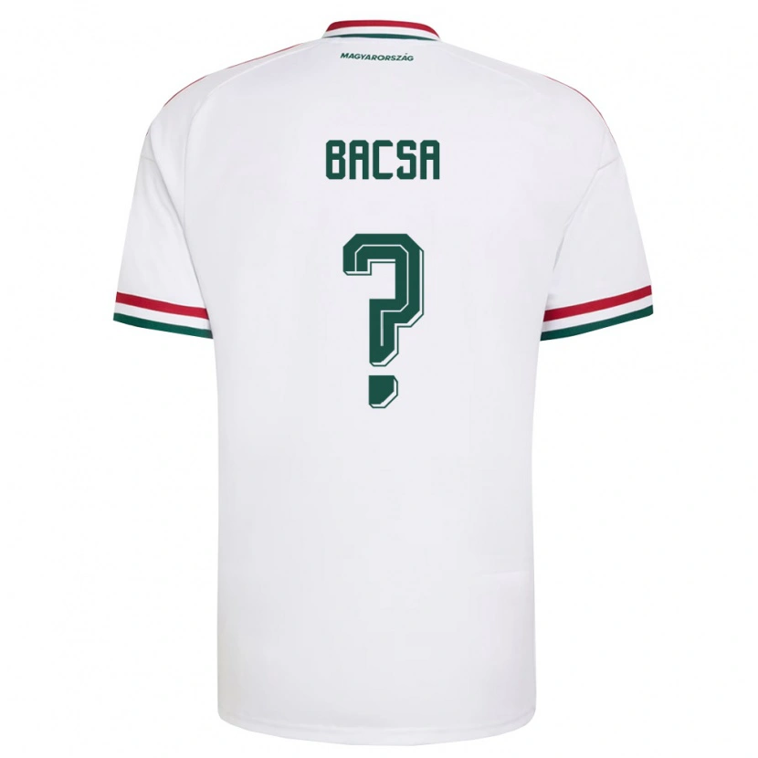 Danxen Niño Camiseta Hungría Benjámin Bacsa #0 Blanco Rojo Verde 2ª Equipación 26-28 La Camisa México