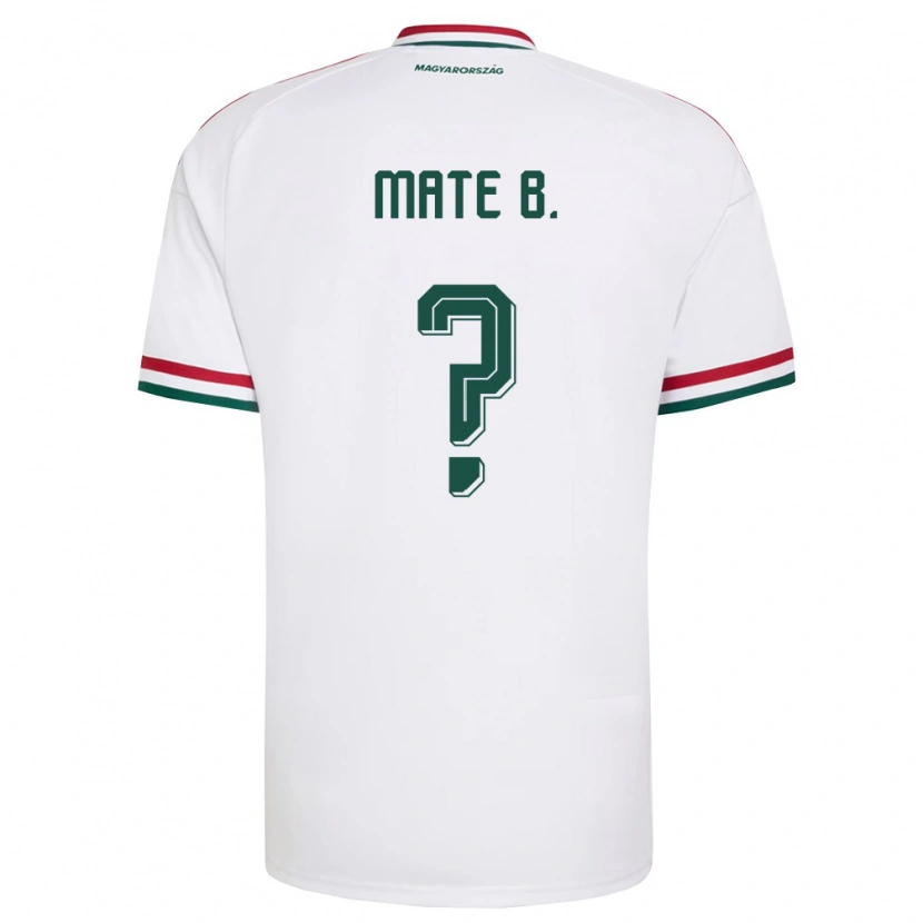 Danxen Niño Camiseta Hungría Máté Balogh #0 Blanco Rojo Verde 2ª Equipación 26-28 La Camisa México