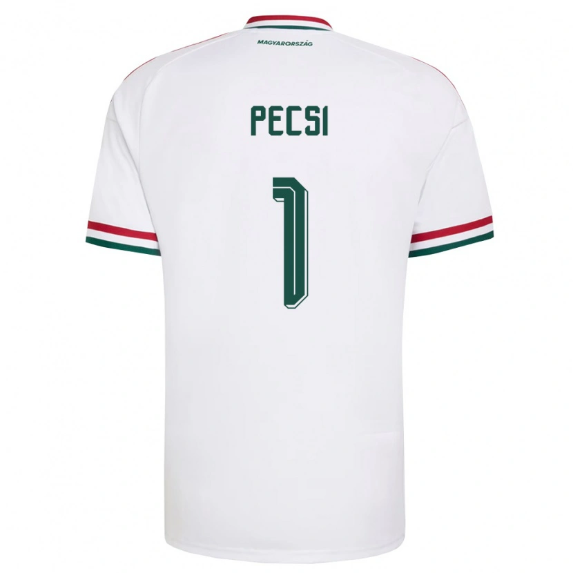 Danxen Niño Camiseta Hungría Ármin Pécsi #1 Blanco Rojo Verde 2ª Equipación 26-28 La Camisa México