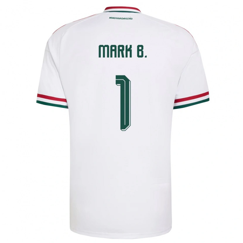 Danxen Niño Camiseta Hungría Márk Balogh #1 Blanco Rojo Verde 2ª Equipación 26-28 La Camisa México