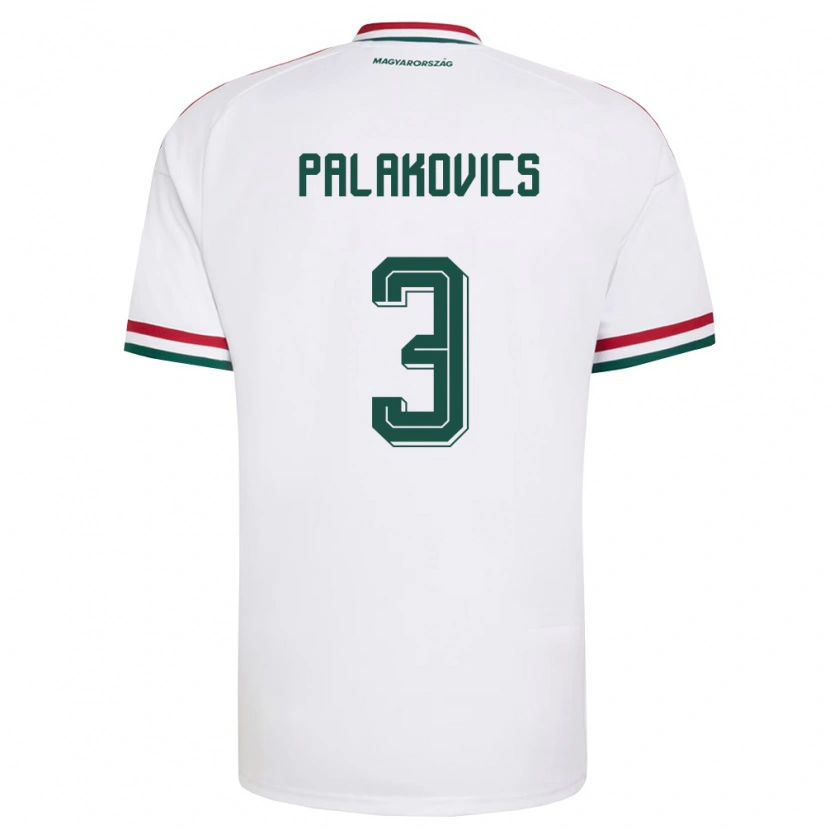 Danxen Niño Camiseta Hungría Laura Palakovics #3 Blanco Rojo Verde 2ª Equipación 26-28 La Camisa México
