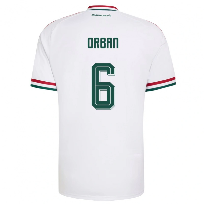 Danxen Niño Camiseta Hungría Willi Orbán #6 Blanco Rojo Verde 2ª Equipación 26-28 La Camisa México