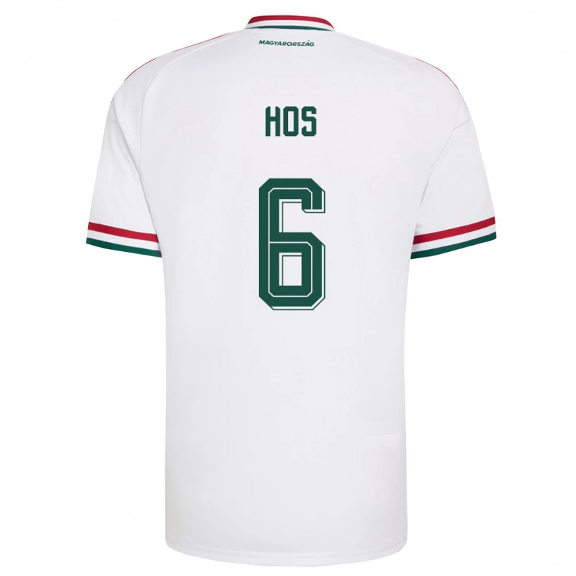Danxen Niño Camiseta Hungría Zsombor Hős #6 Blanco Rojo Verde 2ª Equipación 26-28 La Camisa México