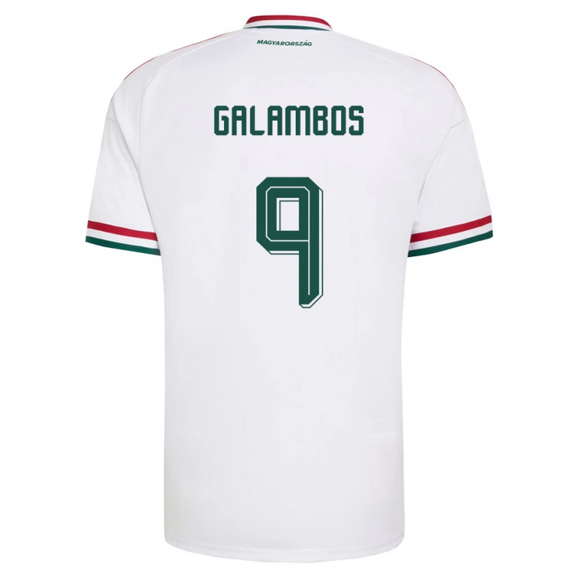 Danxen Niño Camiseta Hungría János Galambos #9 Blanco Rojo Verde 2ª Equipación 26-28 La Camisa México