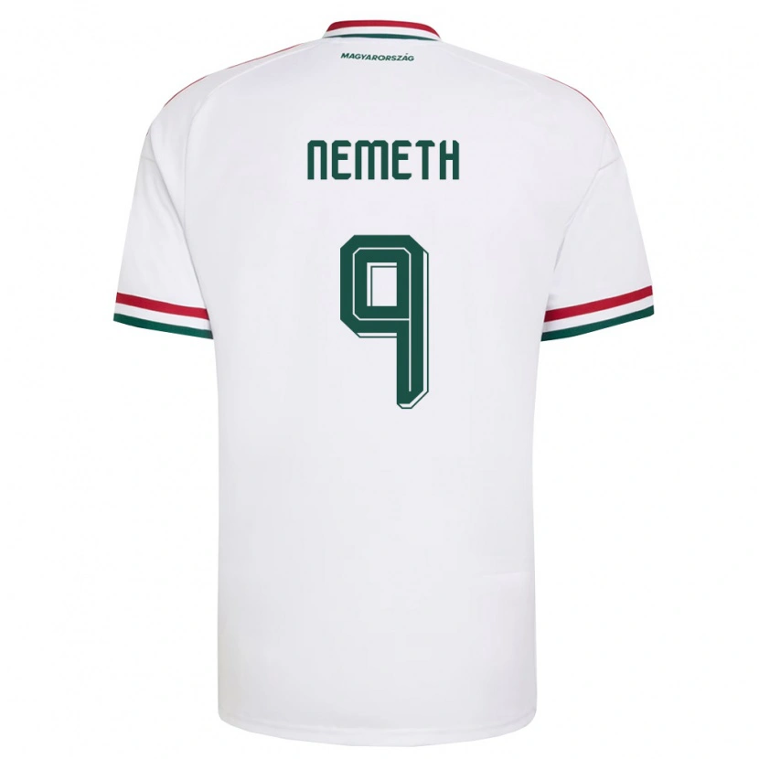 Danxen Niño Camiseta Hungría András Németh #9 Blanco Rojo Verde 2ª Equipación 26-28 La Camisa México