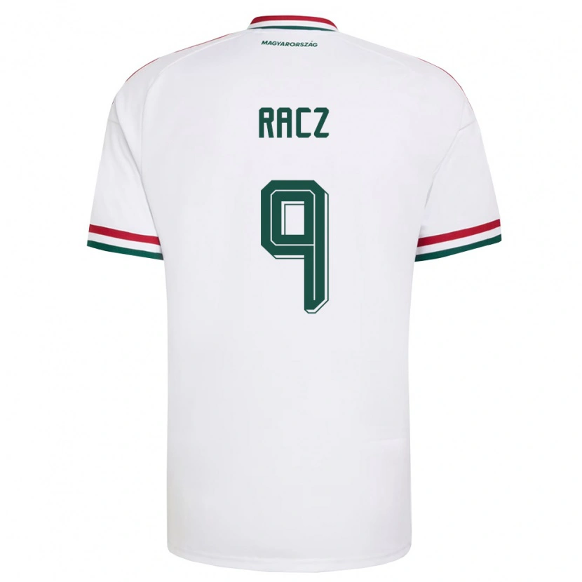 Danxen Niño Camiseta Hungría Balázs Rácz #9 Blanco Rojo Verde 2ª Equipación 26-28 La Camisa México