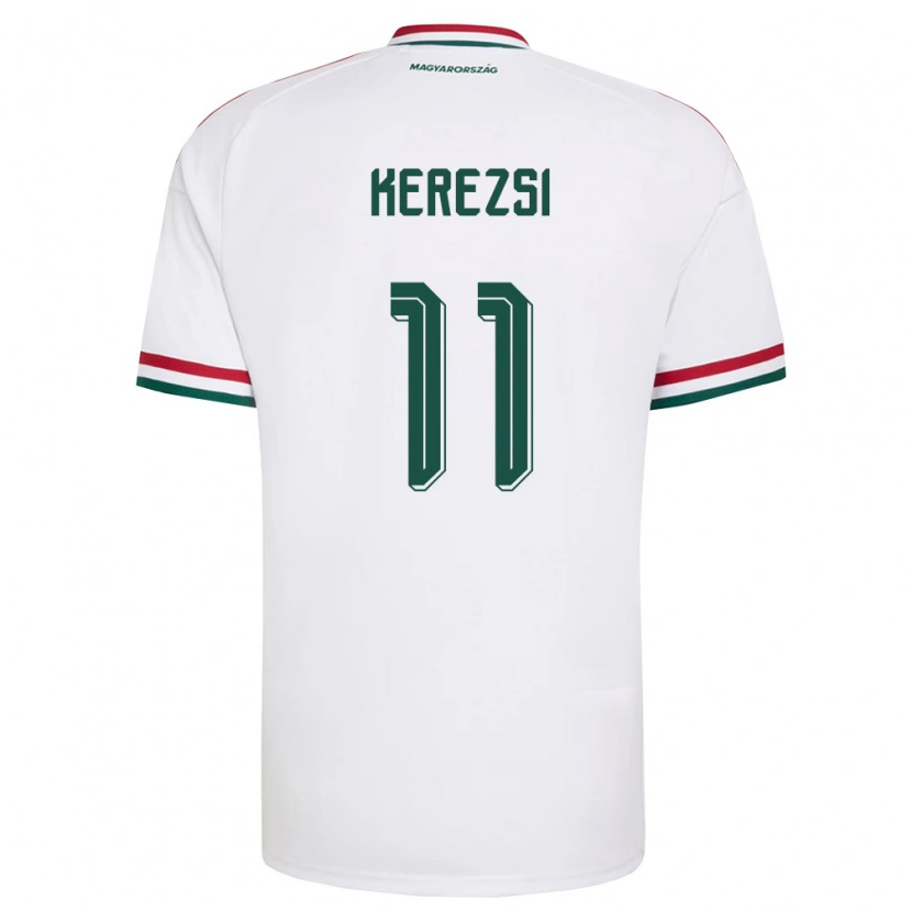 Danxen Niño Camiseta Hungría Zalán Kerezsi #11 Blanco Rojo Verde 2ª Equipación 26-28 La Camisa México