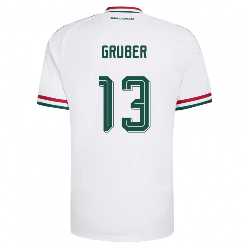 Danxen Niño Camiseta Hungría Zsombor Gruber #13 Blanco Rojo Verde 2ª Equipación 26-28 La Camisa México