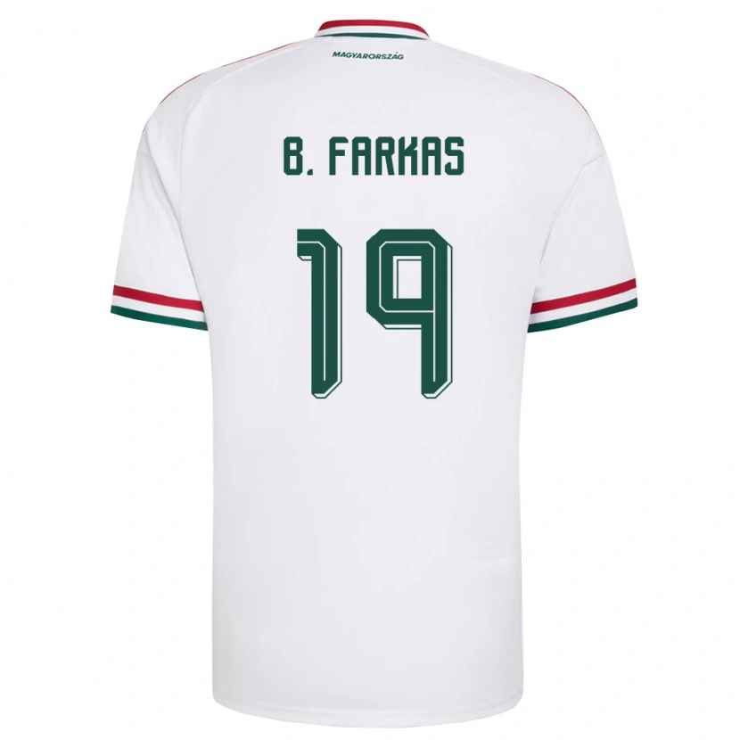 Danxen Niño Camiseta Hungría Bendegúz Farkas #19 Blanco Rojo Verde 2ª Equipación 26-28 La Camisa México