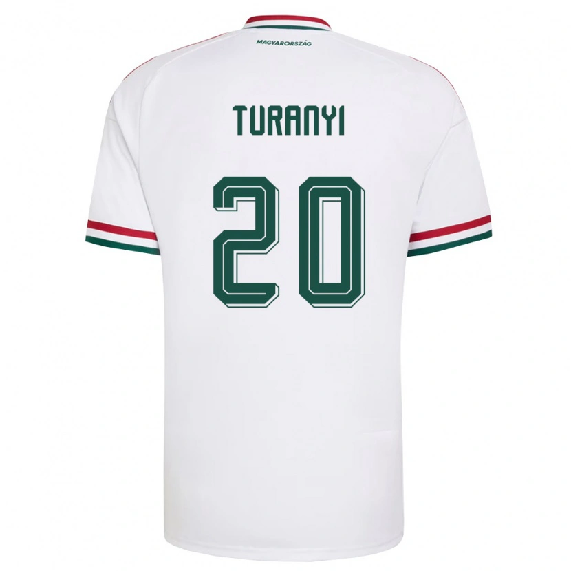 Danxen Niño Camiseta Hungría Lilla Turányi #20 Blanco Rojo Verde 2ª Equipación 26-28 La Camisa México