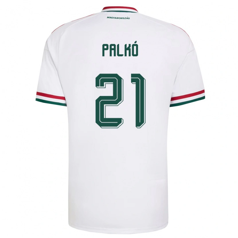 Danxen Niño Camiseta Hungría Áron Palkó #21 Blanco Rojo Verde 2ª Equipación 26-28 La Camisa México