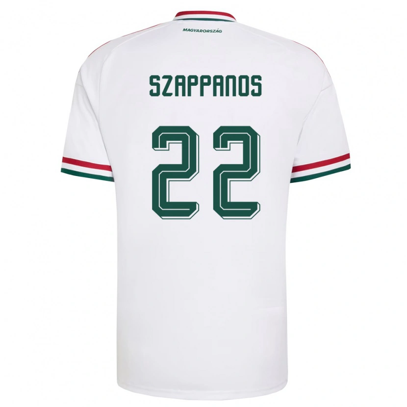 Danxen Niño Camiseta Hungría Péter Szappanos #22 Blanco Rojo Verde 2ª Equipación 26-28 La Camisa México