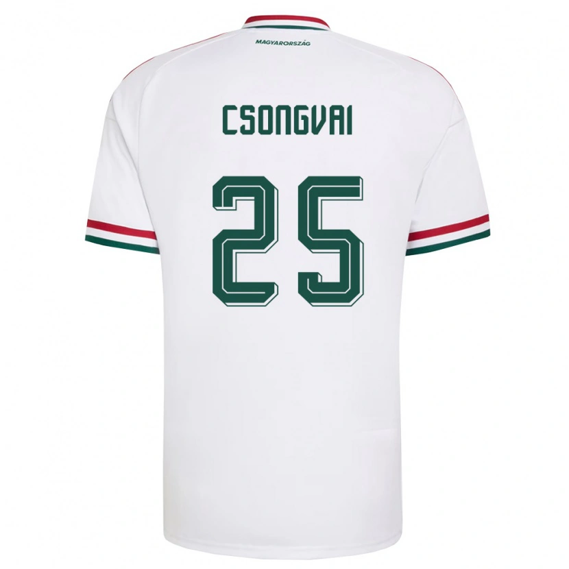 Danxen Niño Camiseta Hungría Áron Csongvai #25 Blanco Rojo Verde 2ª Equipación 26-28 La Camisa México