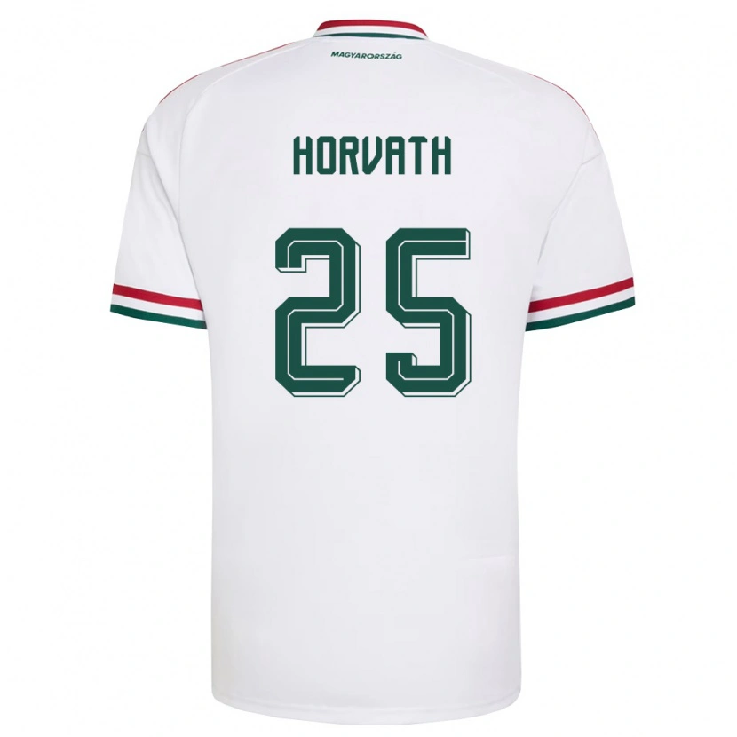 Danxen Niño Camiseta Hungría Krisztofer Horváth #25 Blanco Rojo Verde 2ª Equipación 26-28 La Camisa México