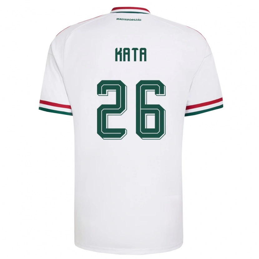 Danxen Niño Camiseta Hungría Mihály Kata #26 Blanco Rojo Verde 2ª Equipación 26-28 La Camisa México