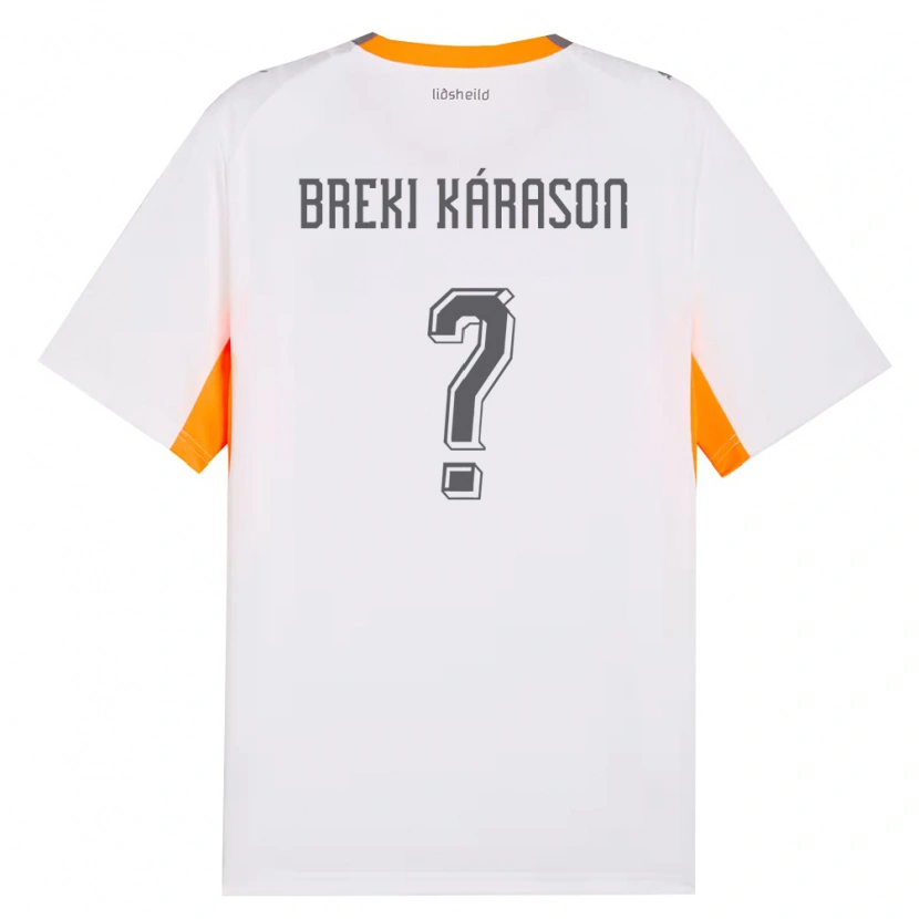 Danxen Niño Camiseta Islandia Sigurdur Breki Kárason #0 Blanco Naranja Gris 2ª Equipación 26-28 La Camisa México