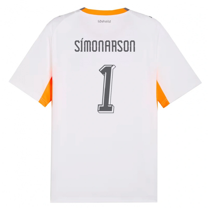 Danxen Niño Camiseta Islandia Jón Sölvi Símonarson #1 Blanco Naranja Gris 2ª Equipación 26-28 La Camisa México