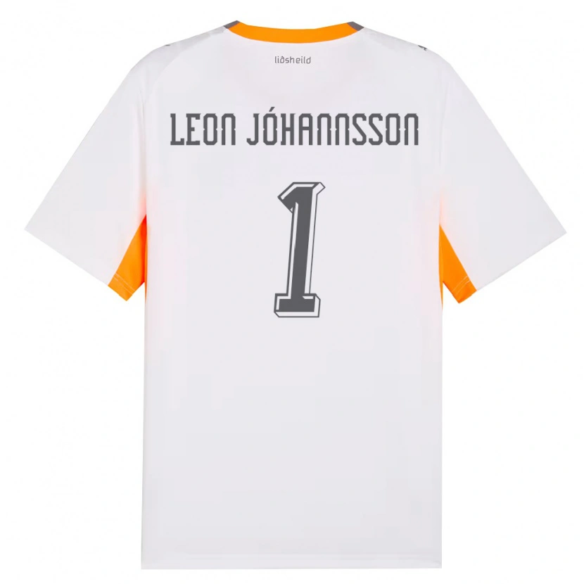 Danxen Niño Camiseta Islandia Marten Leon Jóhannsson #1 Blanco Naranja Gris 2ª Equipación 26-28 La Camisa México