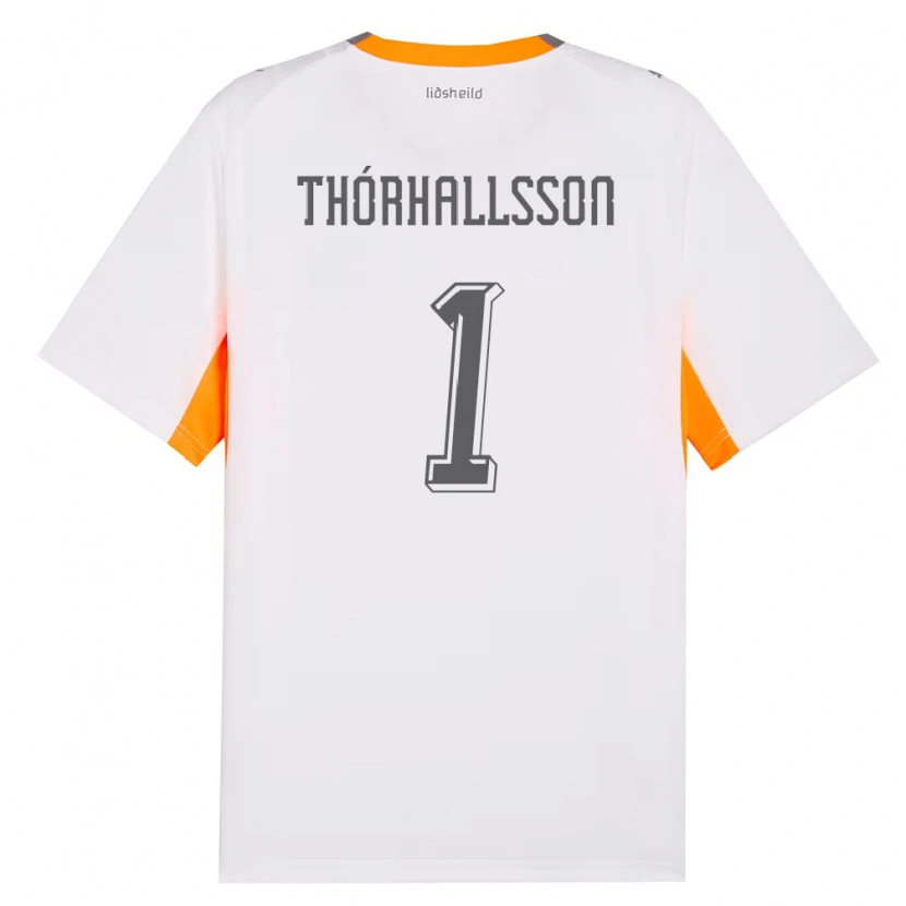 Danxen Niño Camiseta Islandia Ívar Arnbro Thórhallsson #1 Blanco Naranja Gris 2ª Equipación 26-28 La Camisa México
