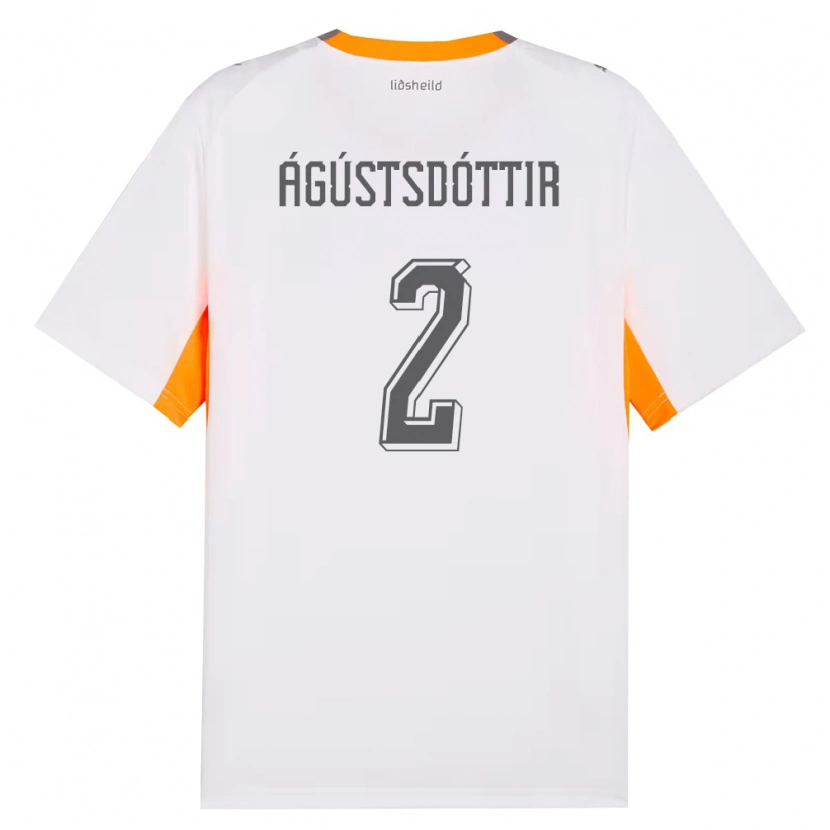 Danxen Niño Camiseta Islandia Berglind Rós Ágústsdóttir #2 Blanco Naranja Gris 2ª Equipación 26-28 La Camisa México