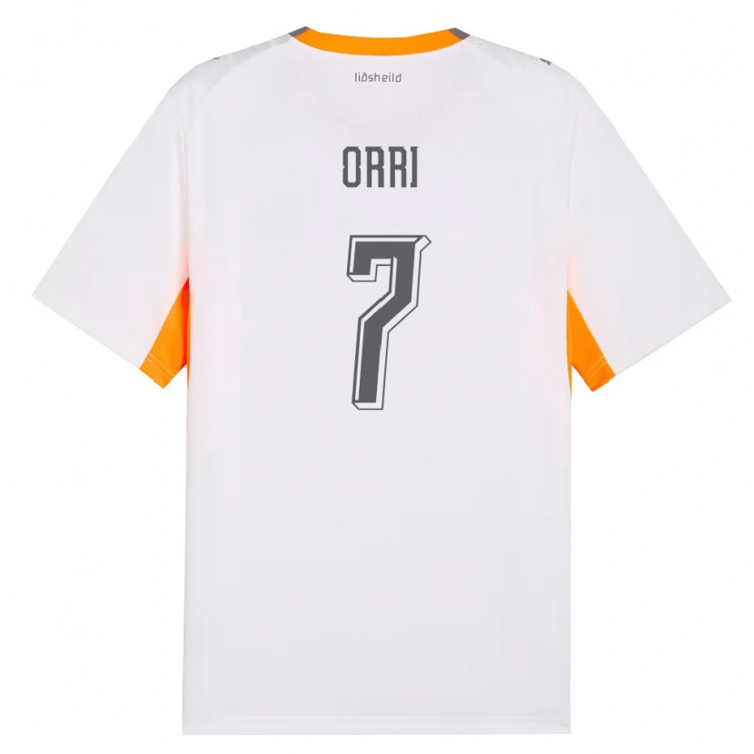 Danxen Niño Camiseta Islandia Ágúst Orri Thorsteinsson #7 Blanco Naranja Gris 2ª Equipación 26-28 La Camisa México