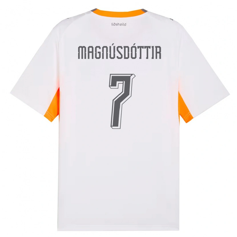 Danxen Niño Camiseta Islandia Selma Sól Magnúsdóttir #7 Blanco Naranja Gris 2ª Equipación 26-28 La Camisa México