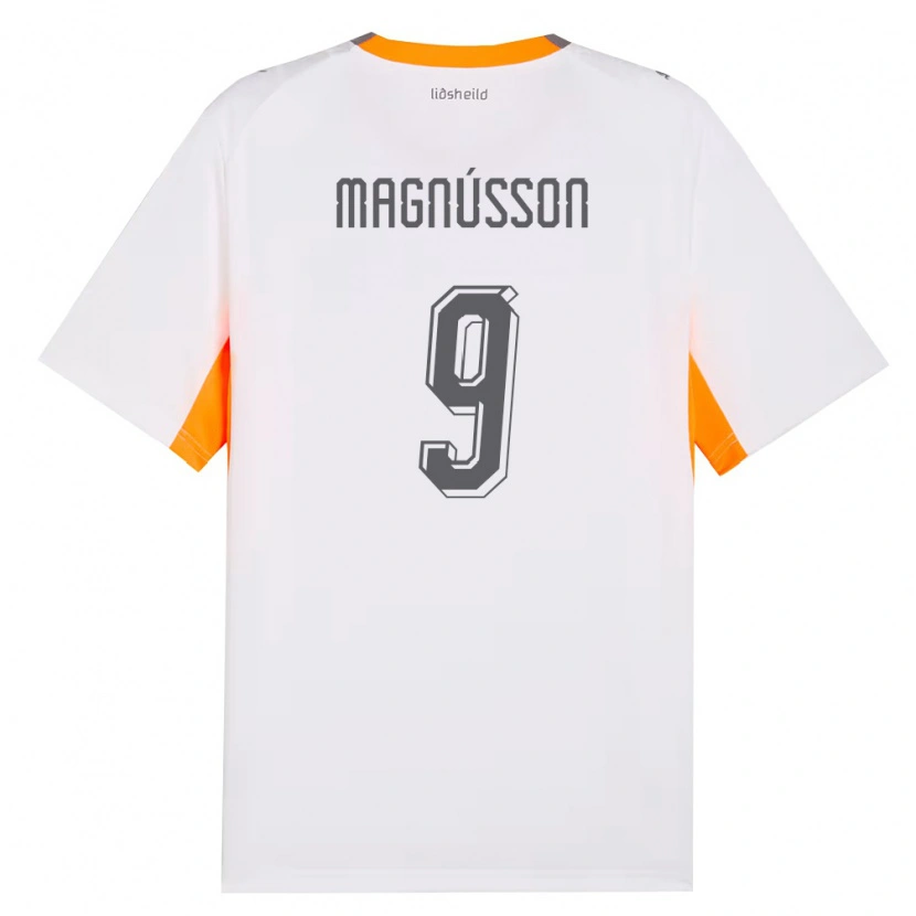 Danxen Niño Camiseta Islandia Sævar Atli Magnússon #9 Blanco Naranja Gris 2ª Equipación 26-28 La Camisa México