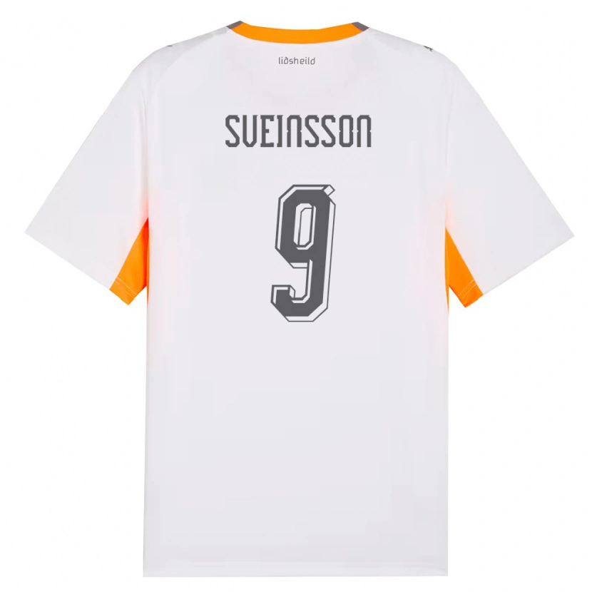 Danxen Niño Camiseta Islandia Rúnar Dadi Vatsndal Sveinsson #9 Blanco Naranja Gris 2ª Equipación 26-28 La Camisa México