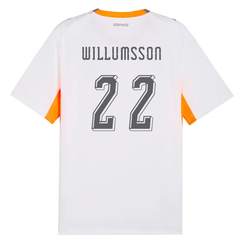 Danxen Niño Camiseta Islandia Brynjólfur Willumsson #22 Blanco Naranja Gris 2ª Equipación 26-28 La Camisa México