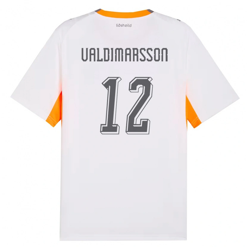 Danxen Niño Camiseta Islandia Hákon Valdimarsson #12 Blanco Naranja Gris 2ª Equipación 26-28 La Camisa México