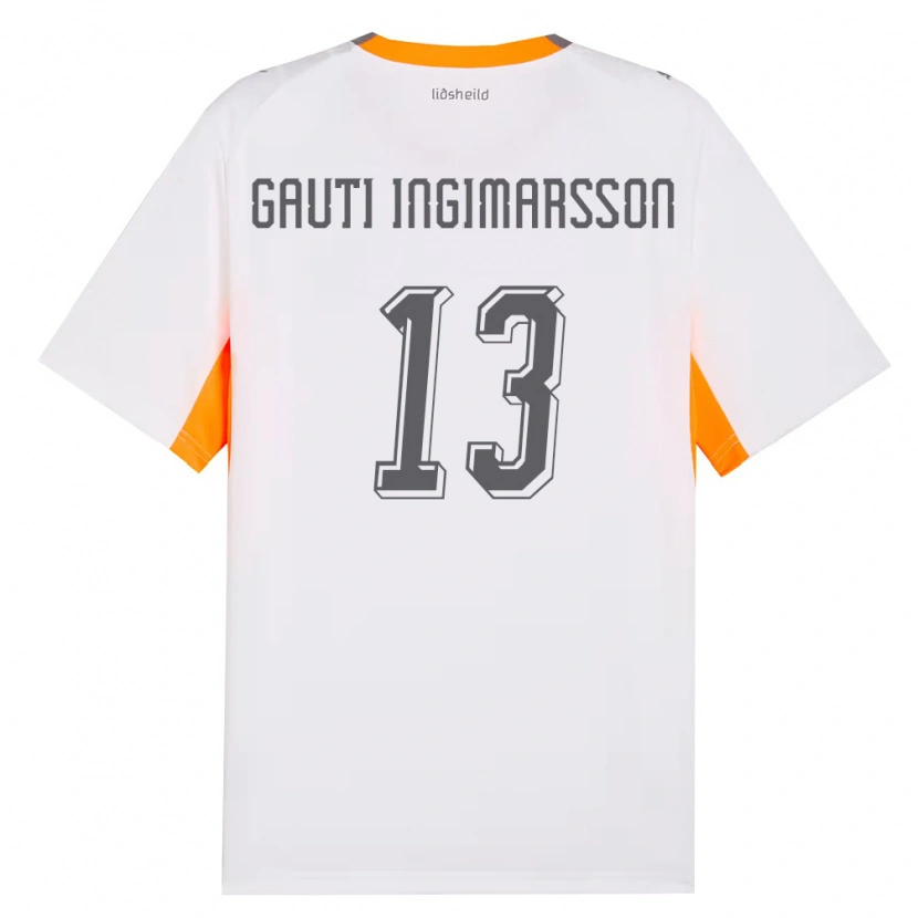 Danxen Niño Camiseta Islandia Skarphédinn Gauti Ingimarsson #13 Blanco Naranja Gris 2ª Equipación 26-28 La Camisa México