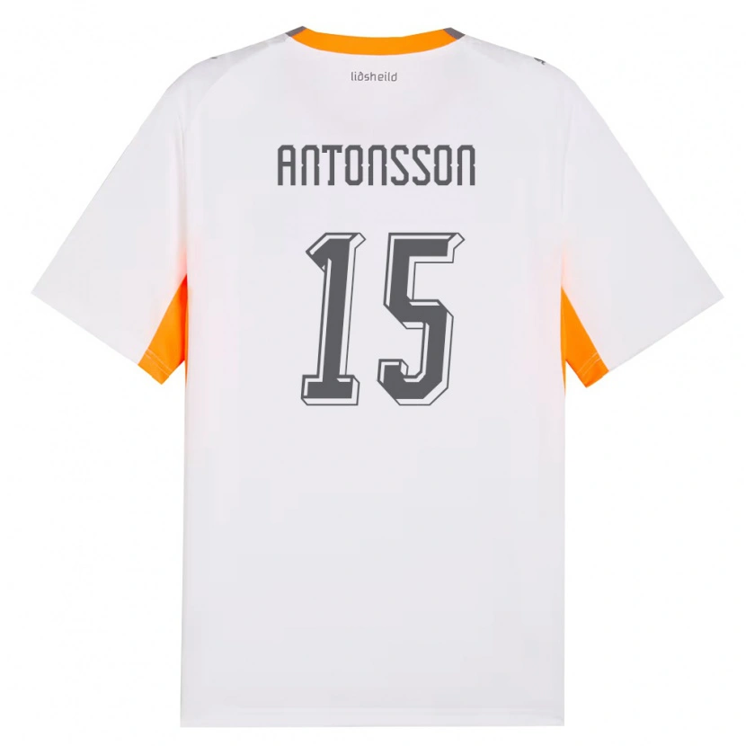 Danxen Niño Camiseta Islandia Thorsteinn Antonsson #15 Blanco Naranja Gris 2ª Equipación 26-28 La Camisa México