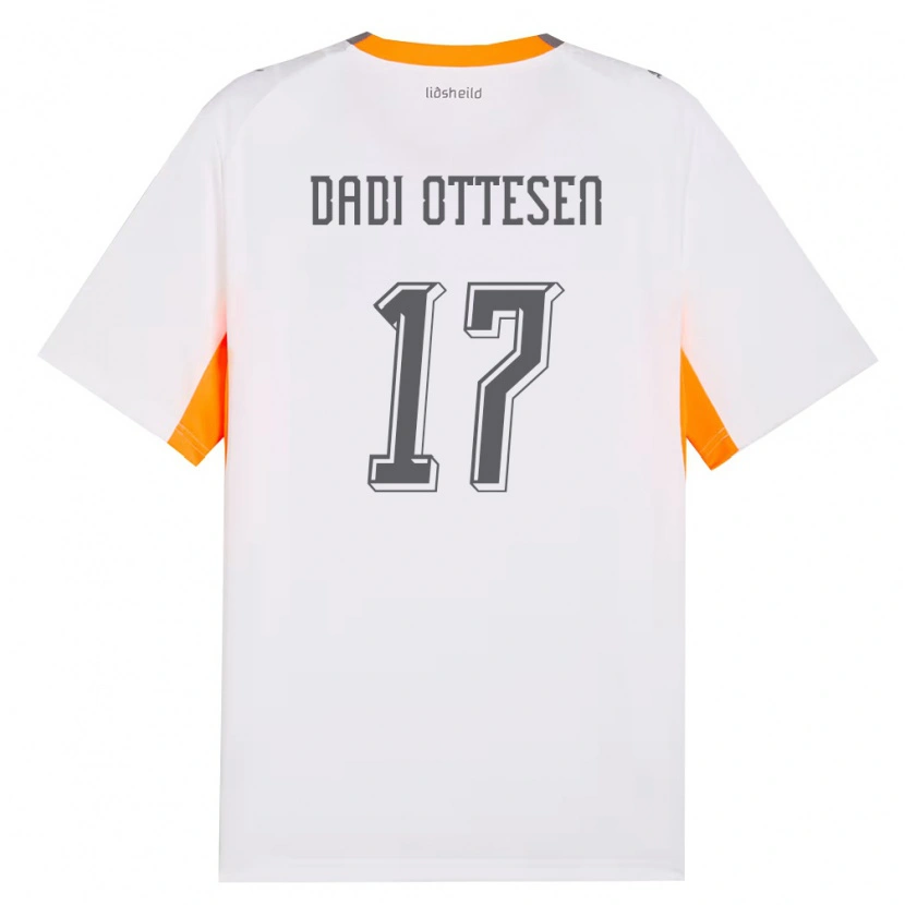 Danxen Niño Camiseta Islandia Magnus Dadi Ottesen #17 Blanco Naranja Gris 2ª Equipación 26-28 La Camisa México
