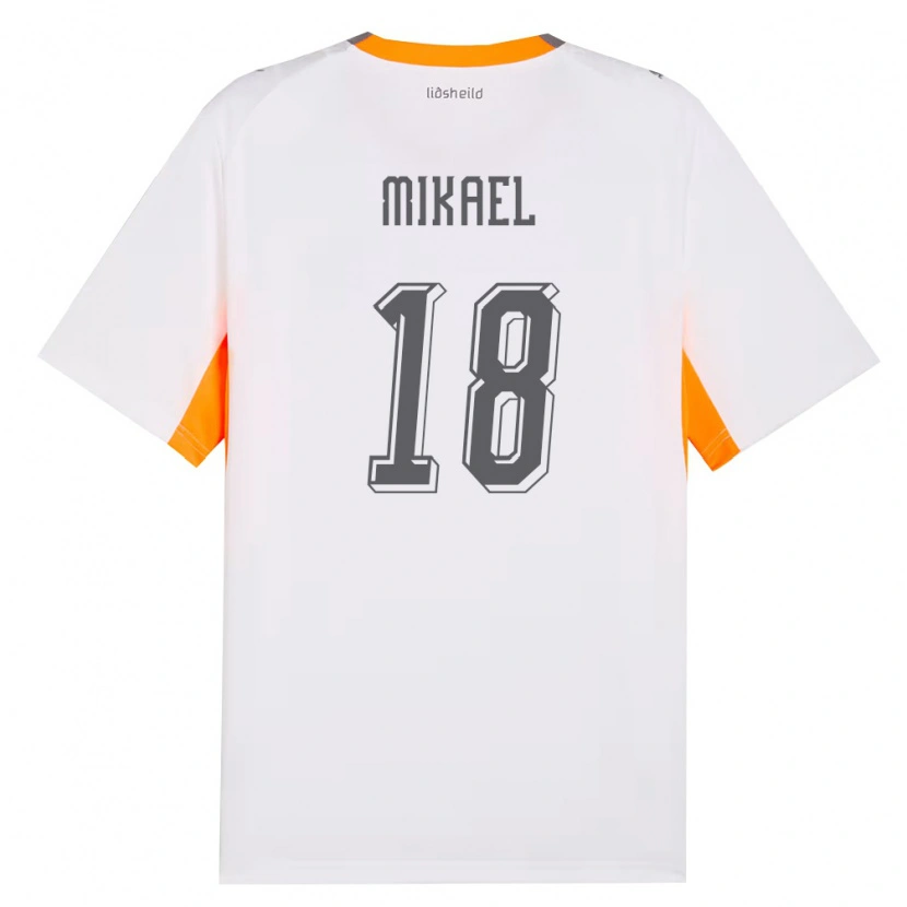 Danxen Niño Camiseta Islandia Mikael Anderson #18 Blanco Naranja Gris 2ª Equipación 26-28 La Camisa México