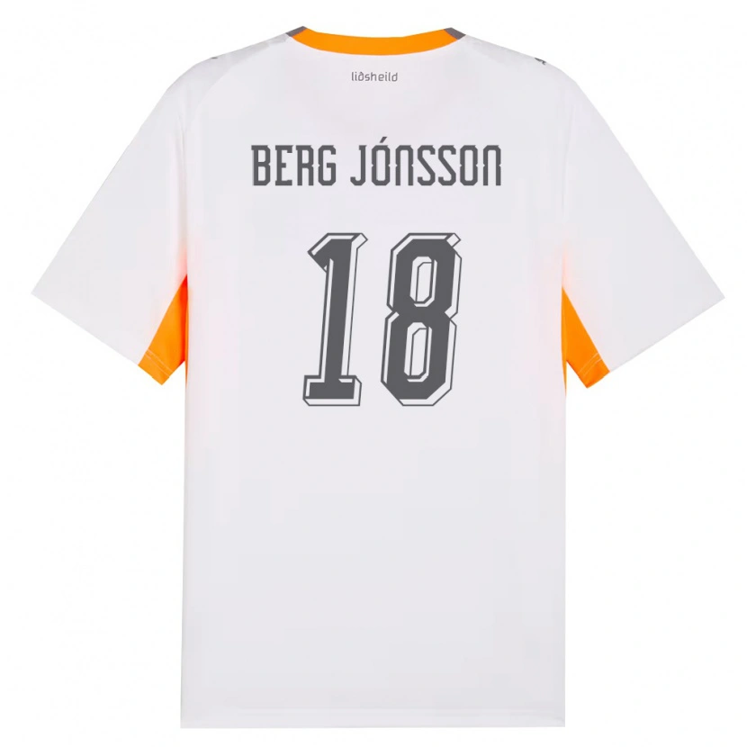 Danxen Niño Camiseta Islandia Dadi Berg Jónsson #18 Blanco Naranja Gris 2ª Equipación 26-28 La Camisa México