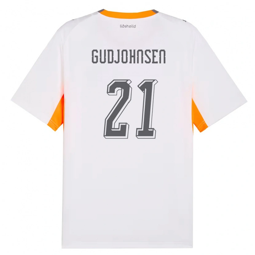Danxen Niño Camiseta Islandia Daníel Gudjohnsen #21 Blanco Naranja Gris 2ª Equipación 26-28 La Camisa México