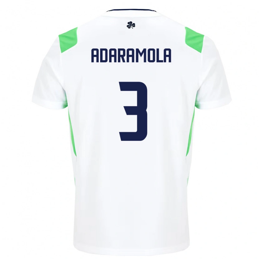Danxen Niño Camiseta Irlanda Tayo Adaramola #3 Blanco Verde Claro 2ª Equipación 26-28 La Camisa México