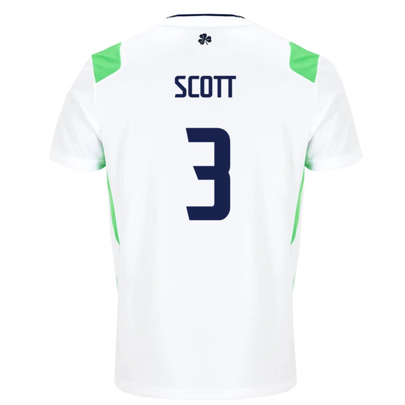Danxen Niño Camiseta Irlanda Harriet Scott #3 Blanco Verde Claro 2ª Equipación 26-28 La Camisa México