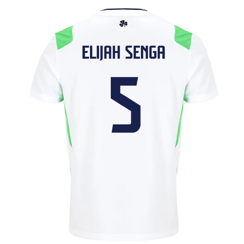 Danxen Niño Camiseta Irlanda Ben Elijah Senga #5 Blanco Verde Claro 2ª Equipación 26-28 La Camisa México