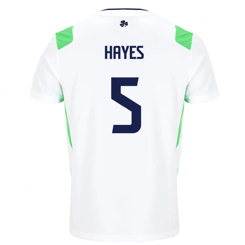 Danxen Niño Camiseta Irlanda Caitlin Hayes #5 Blanco Verde Claro 2ª Equipación 26-28 La Camisa México