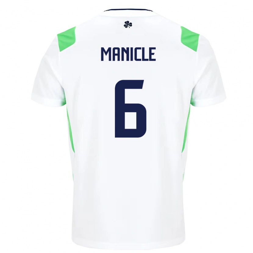 Danxen Niño Camiseta Irlanda Joe Manicle #6 Blanco Verde Claro 2ª Equipación 26-28 La Camisa México