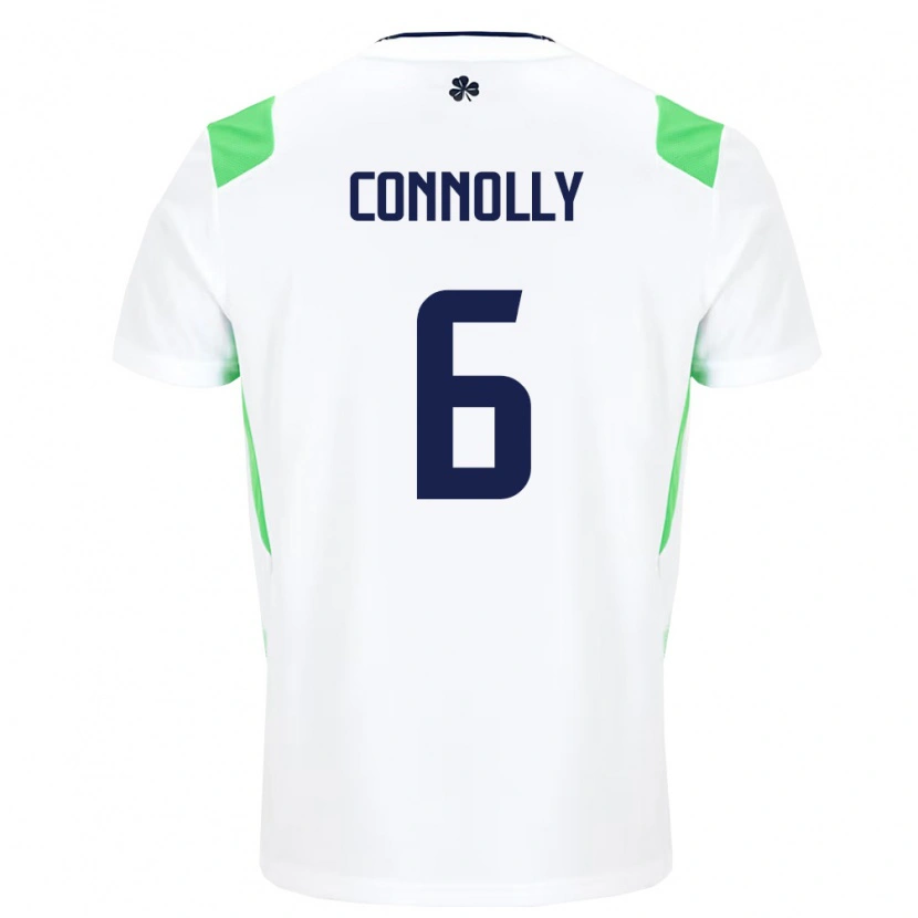 Danxen Niño Camiseta Irlanda Megan Connolly #6 Blanco Verde Claro 2ª Equipación 26-28 La Camisa México
