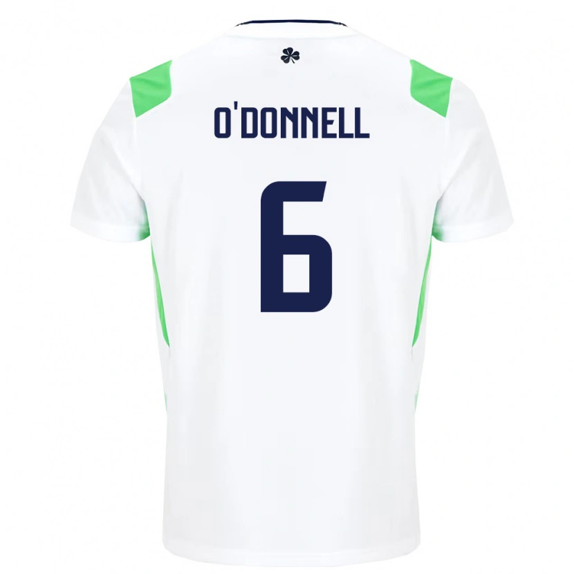 Danxen Niño Camiseta Irlanda Luke O'donnell #6 Blanco Verde Claro 2ª Equipación 26-28 La Camisa México