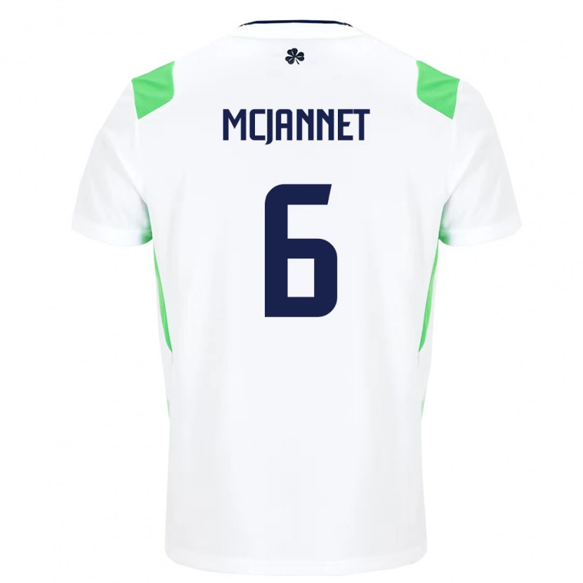 Danxen Niño Camiseta Irlanda Ed Mcjannet #6 Blanco Verde Claro 2ª Equipación 26-28 La Camisa México