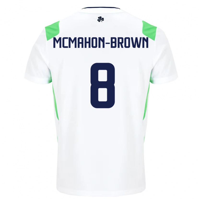Danxen Niño Camiseta Irlanda Kian Mcmahon-Brown #8 Blanco Verde Claro 2ª Equipación 26-28 La Camisa México