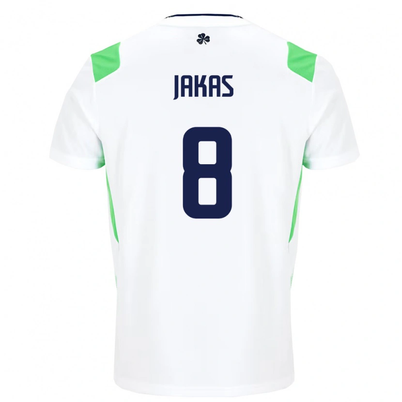 Danxen Niño Camiseta Irlanda Jorunas Jakas #8 Blanco Verde Claro 2ª Equipación 26-28 La Camisa México